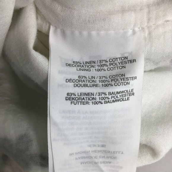 J. Crew Shorts Skort Women's XL Linen White with Black Floral Embroidery Lined - Picture 13 of 15